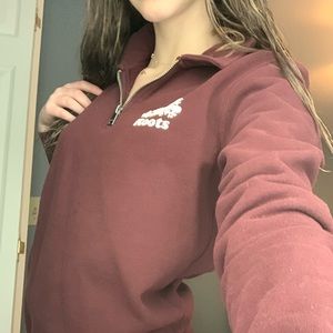 Roots zip up crew neck